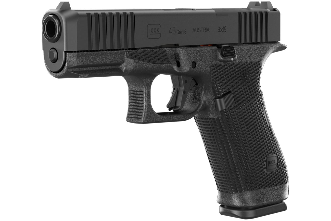 Glock 45 Gen6 9mm Optic Ready Pistol with Front Serrations and Glock Night Sights (LE)